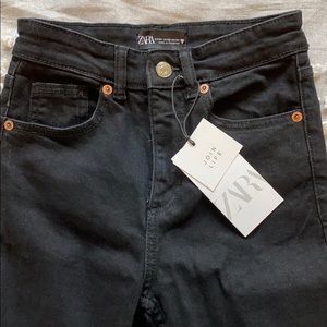 Zara mid-rise flared cropped jeans